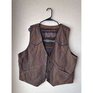 Outback Trading Overlander Oilskin Sherpa Lined Chore Pocket Vest Men’s Size L